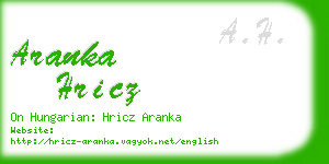 aranka hricz business card